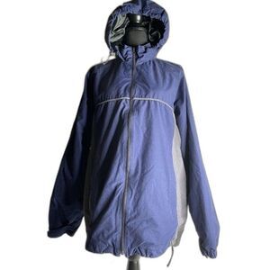 OTEKGEAR Winter Fleece Line Jacket Hood Size Large Blue/ Gray Lightweight Coat